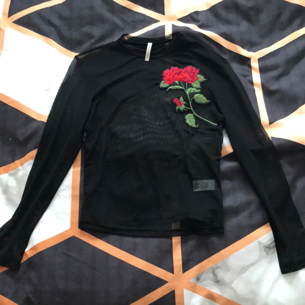 Mesh Roses Top